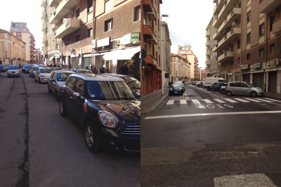 Cagliari - via Pacinotti prima e dopo