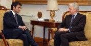 Massimo Zedda con Enrica Puggioni incontrano l'ambasciatore del Regno Unito Christopher Prentice