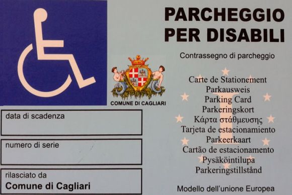 Contrassegno di parcheggio per disabili - cude
