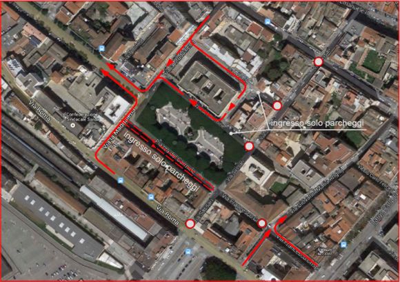 Planimetria modifiche viabilità lavori via Sassari