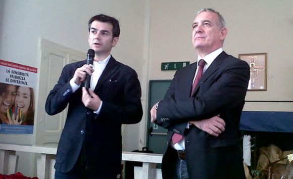 Il sindaco Massimo Zedda e l'assessore Luigi Minerba